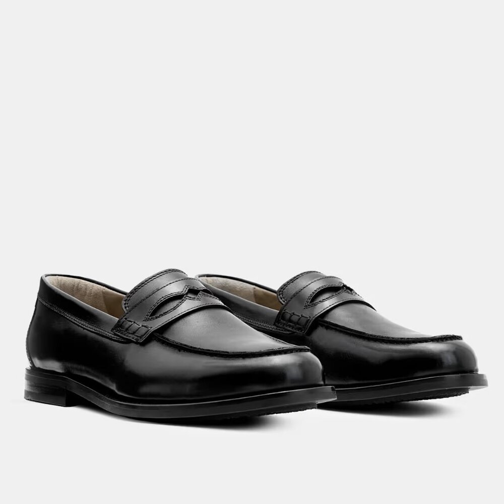 AllSaints Men's Harmon Western Leather Loafer Shoes, Black Size 10